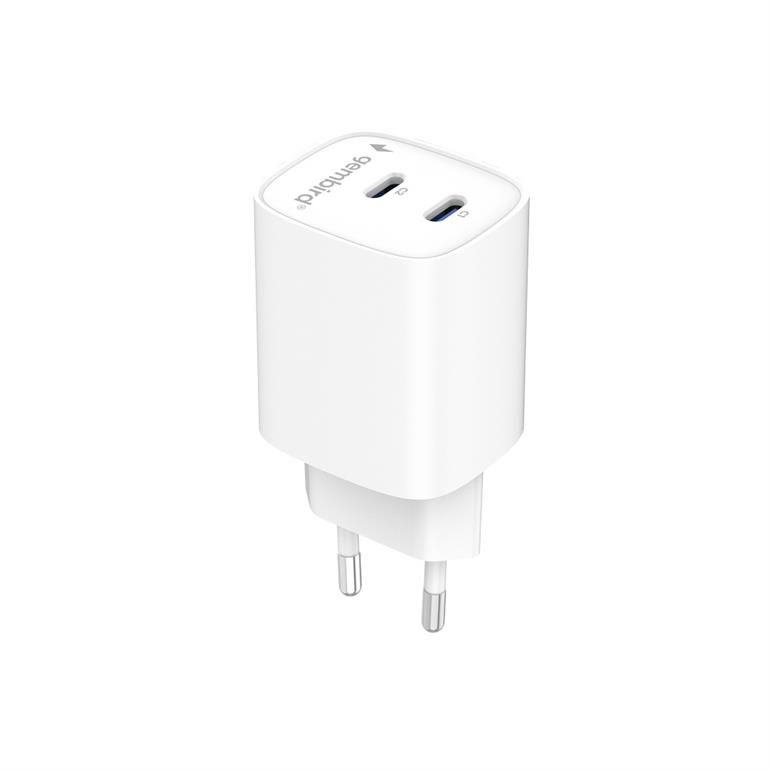 Gembird 2-port 45W USB fast charger White
