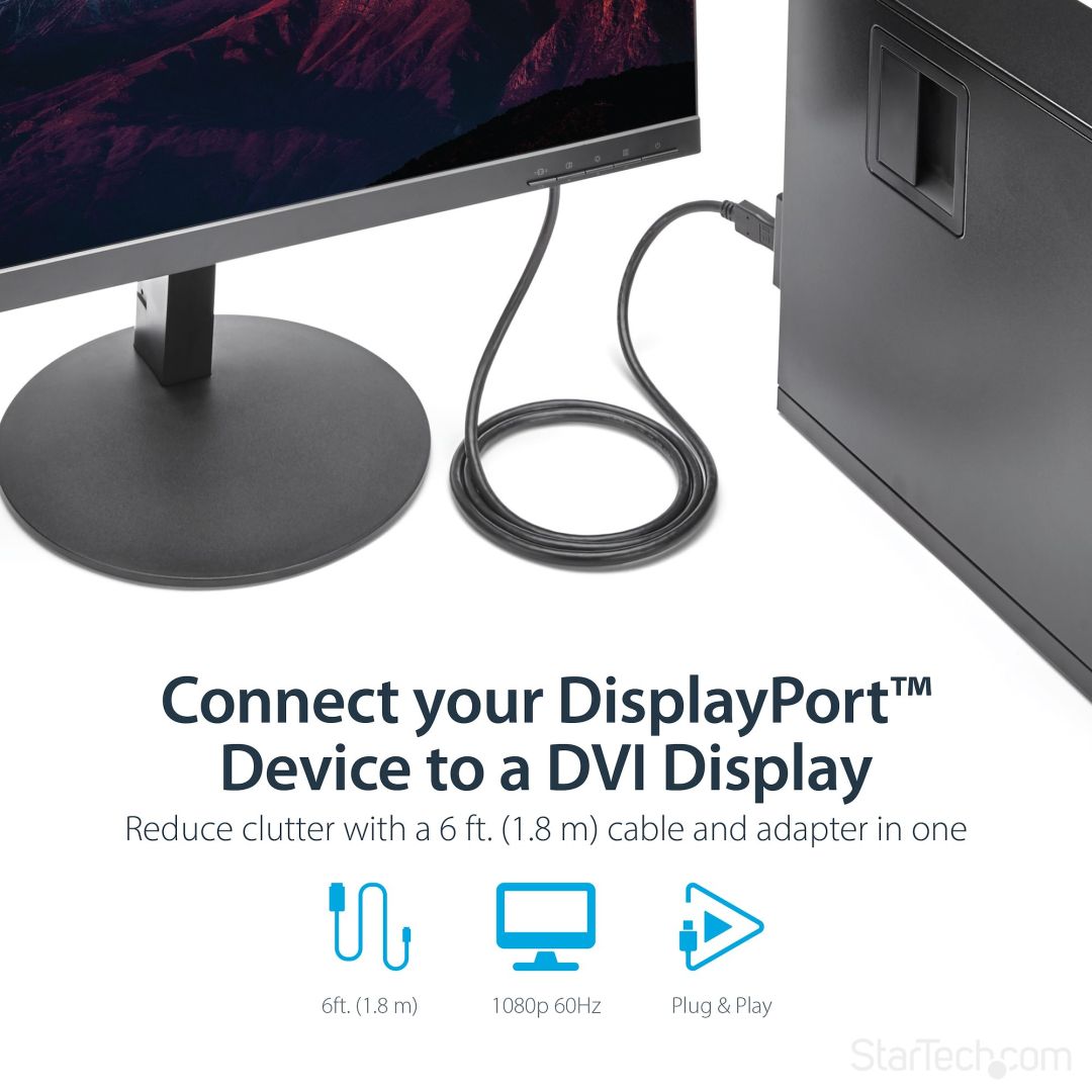 Startech DisplayPort to DVI-D Cable Single Link 3m Black