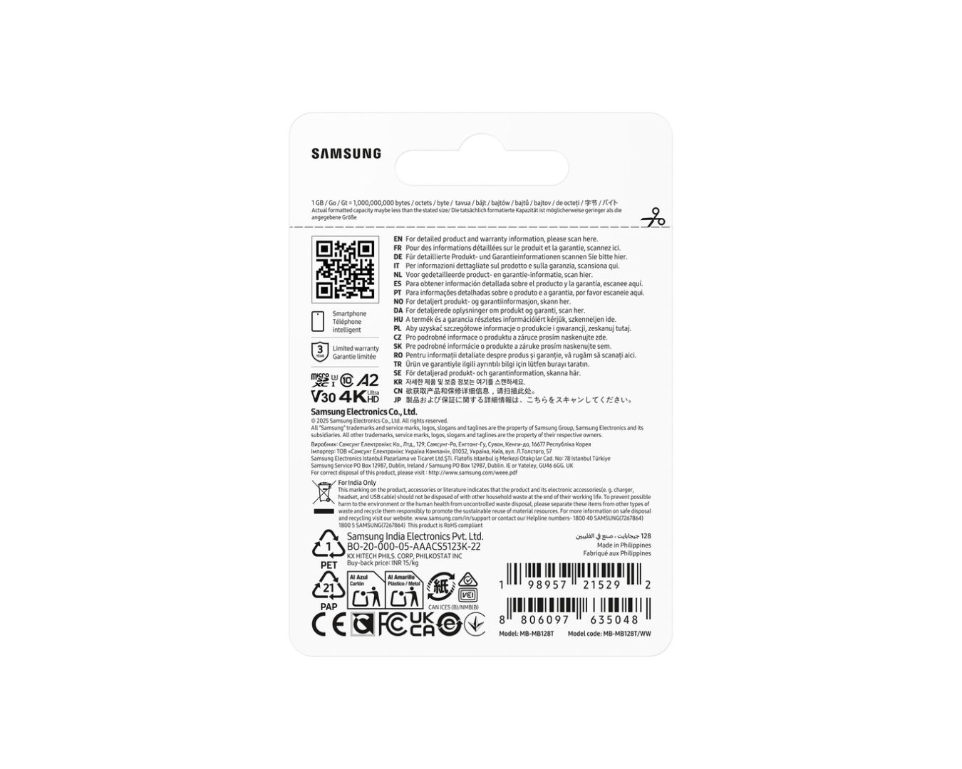 Samsung 128GB microSDXC T7 Class10 U3 V30 A2 adapter nélkül
