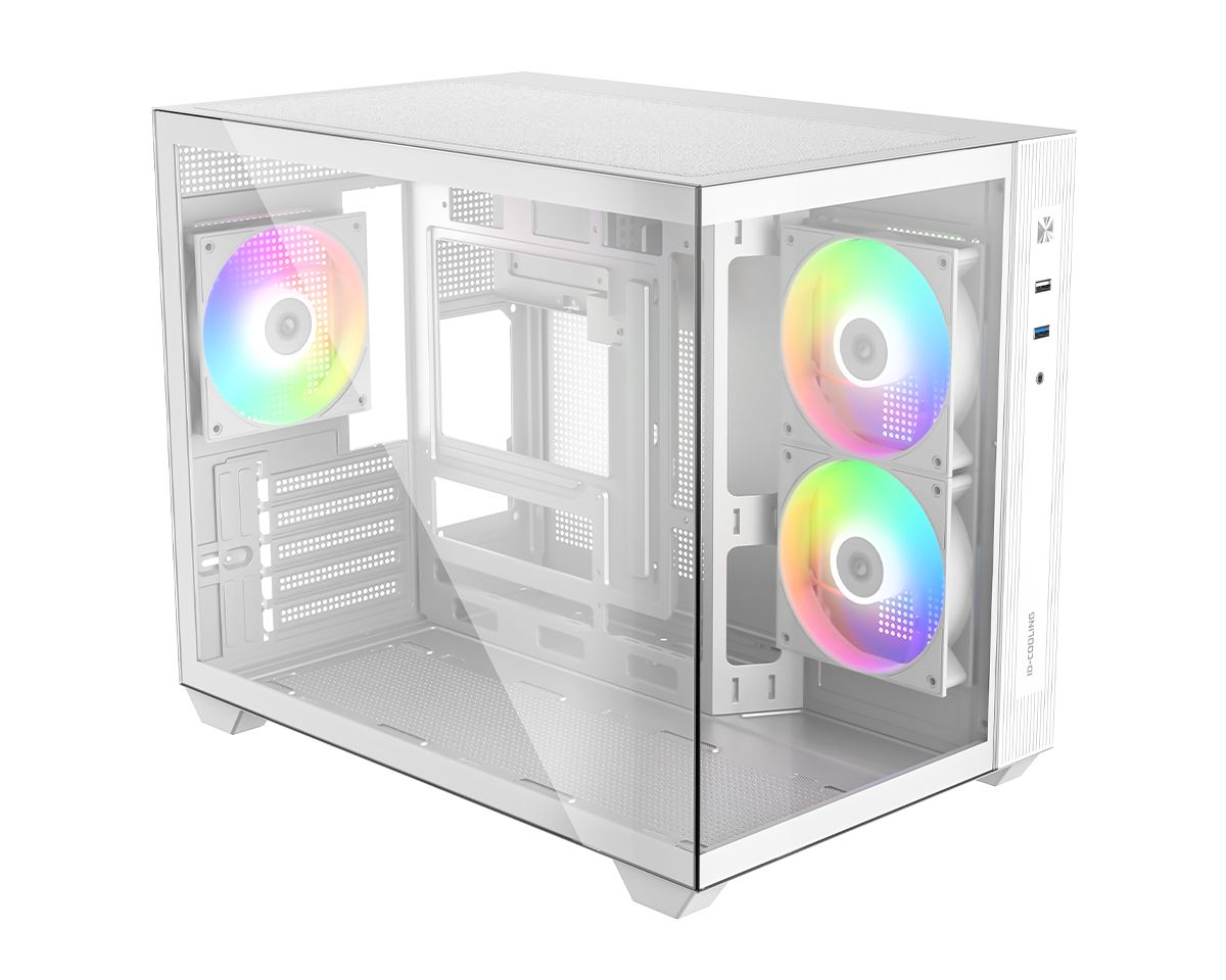 ID-COOLING VIEW 500 ARGB WH Tempered Glass White