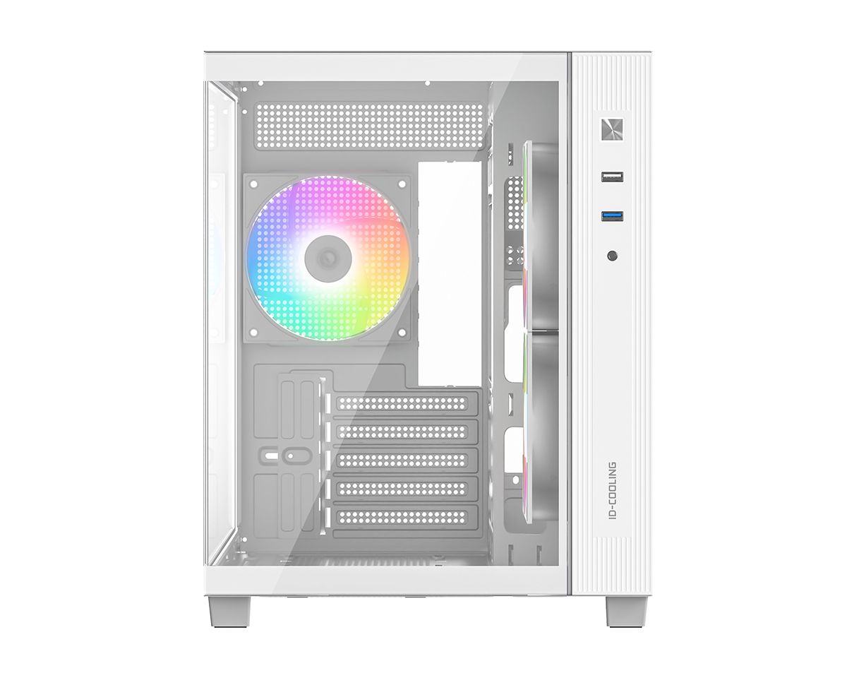 ID-COOLING VIEW 500 ARGB WH Tempered Glass White