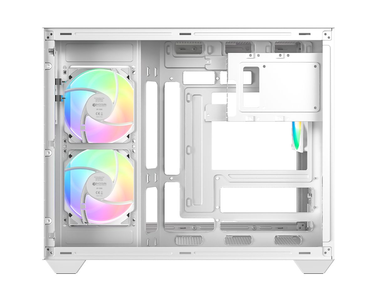 ID-COOLING VIEW 500 ARGB WH Tempered Glass White
