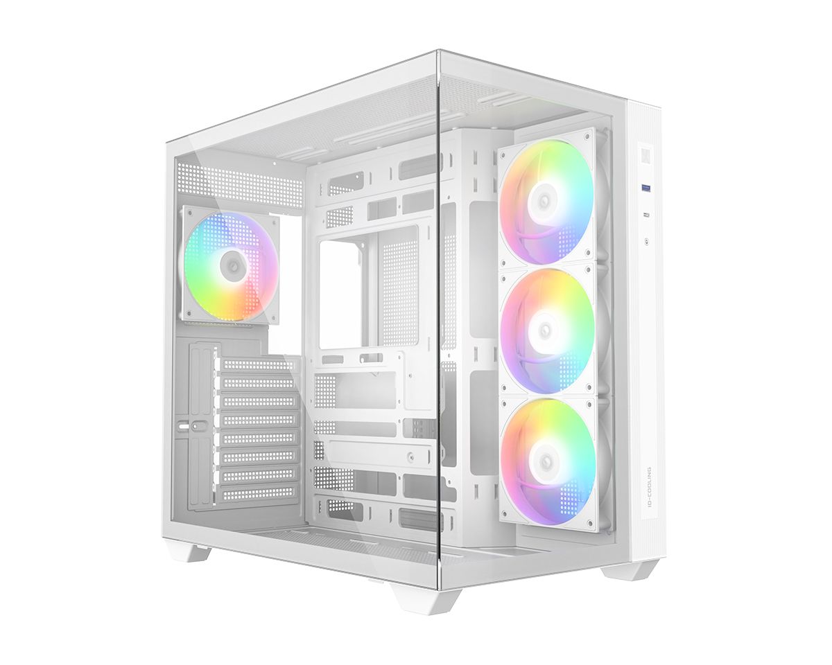 ID-COOLING VIEW 510 ARGB WH Tempered Glass White
