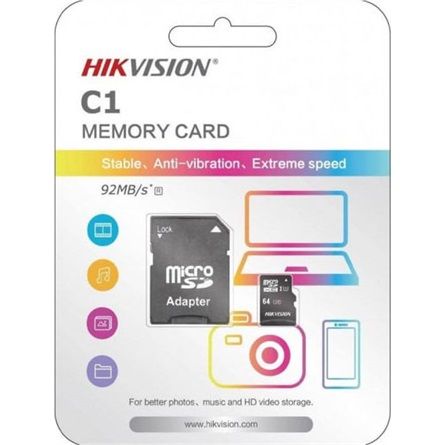Hikvision 8GB microSDHC Class 10 U1 + adapterrel