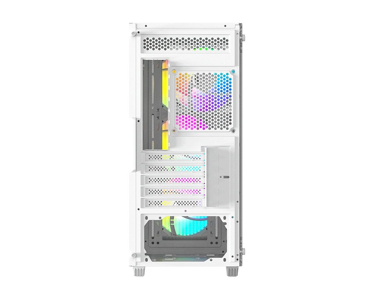 ID-COOLING WARE 310 ARGB WH Tempered Glass White