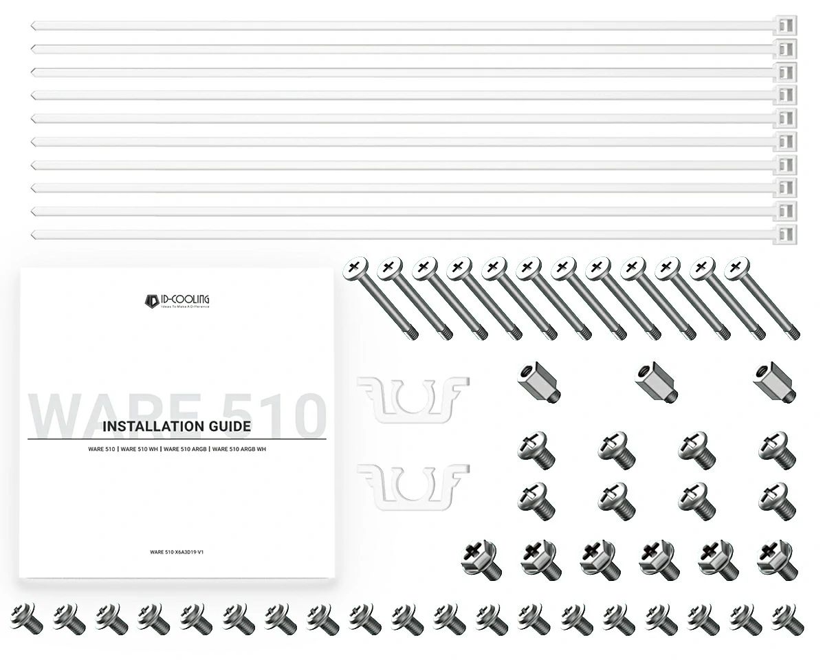 ID-COOLING WARE 510 WH Tempered Glass White