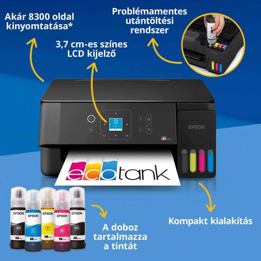 Epson EcoTank L3361W Wireless Tintasugaras Nyomtató/Másoló/Scanner