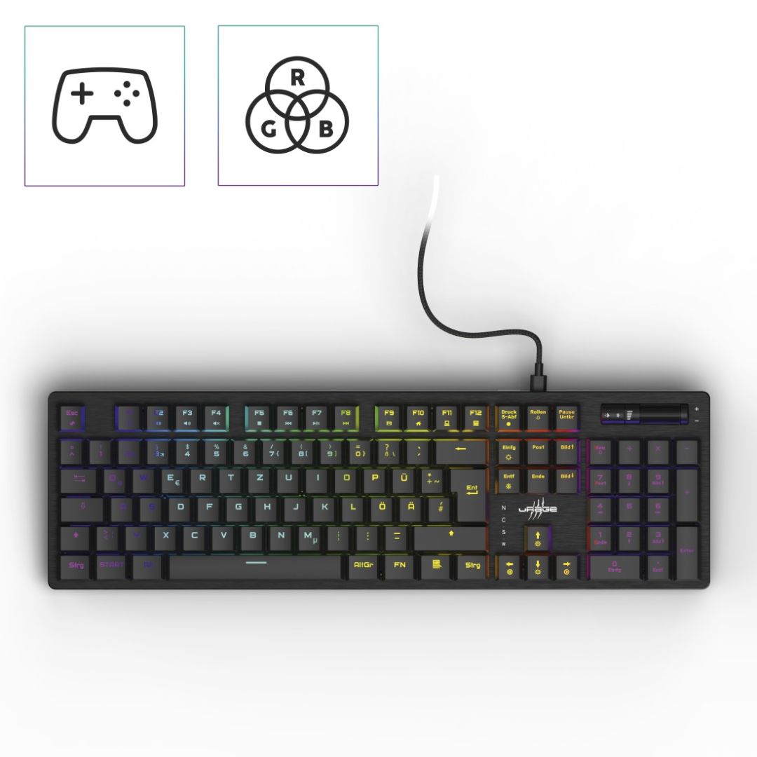 Hama uRage Exodus 910 Low Profile Red Switch Keyboard Black HU