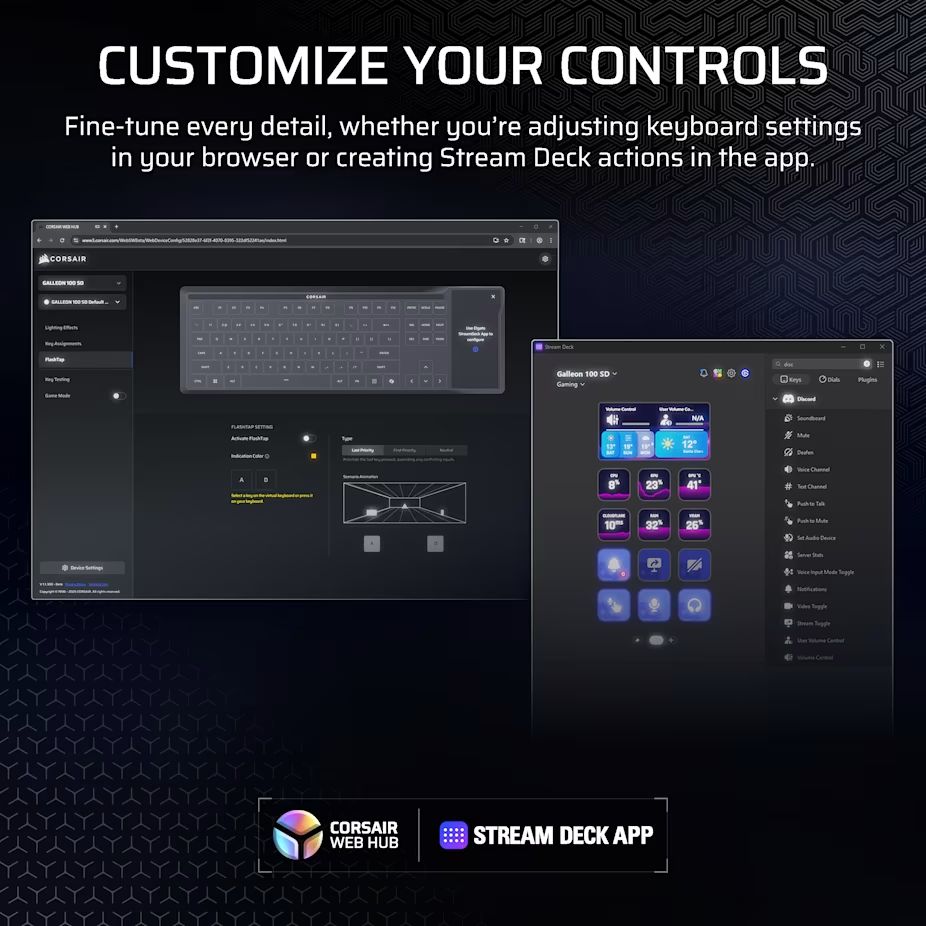 Corsair Galleon 100 SD Stream Deck-Integrated Mechanical Keyboard Black US