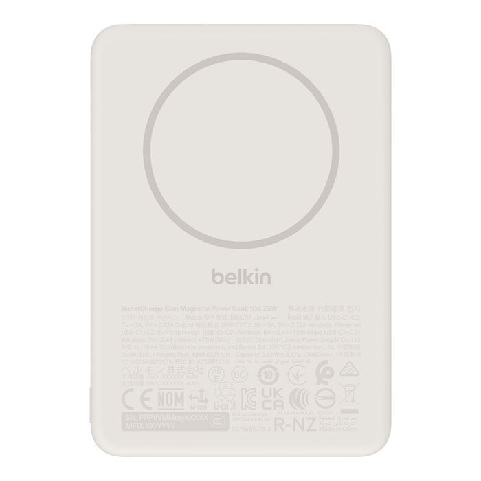 Belkin BoostCharge Slim Magnetic 10000mAh PowerBank Sand