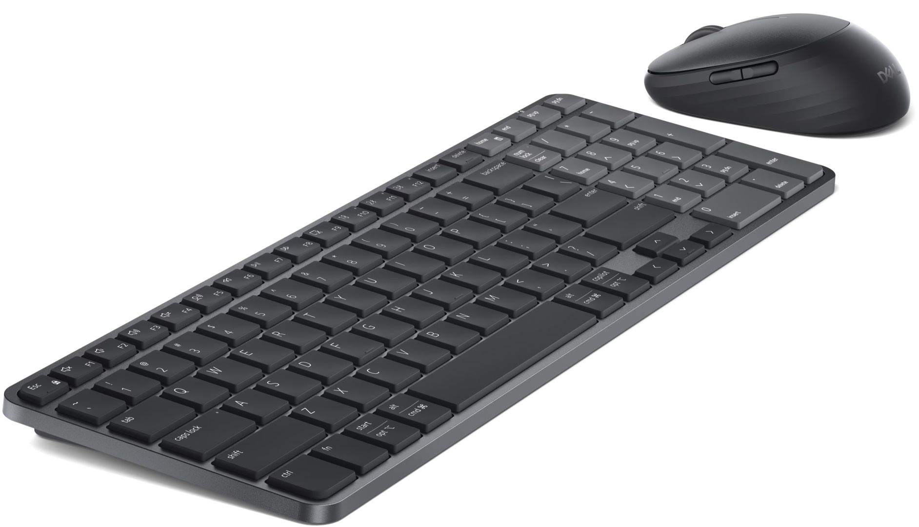 Dell KM746 Pro 7 Rechargeable Compact Wireless Bluetooth Keyboard Combo Graphite US