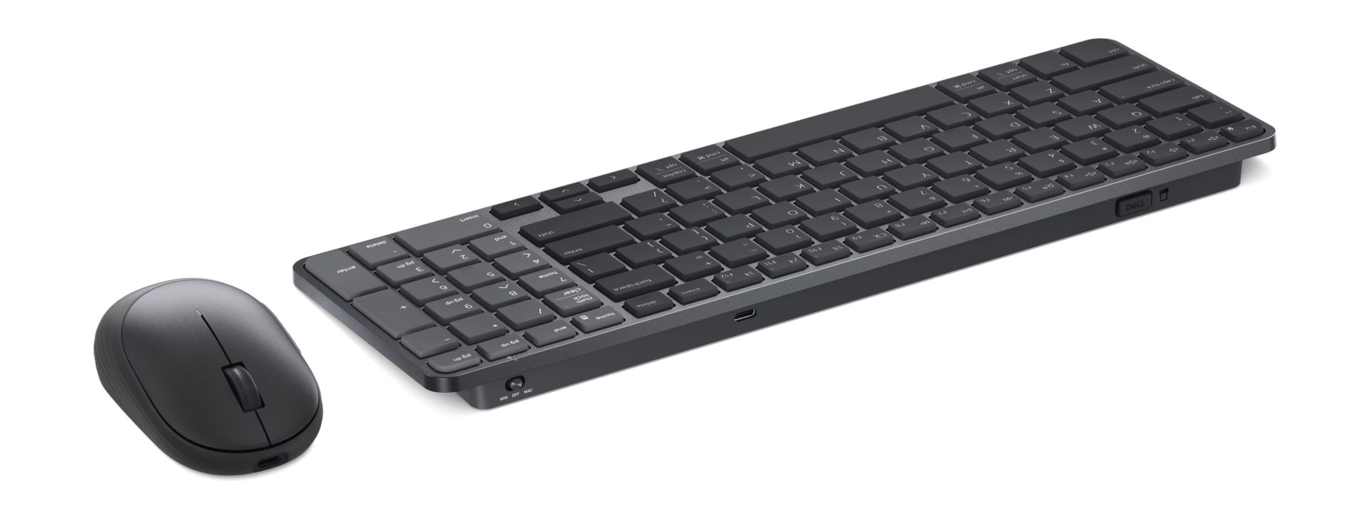 Dell KM746 Pro 7 Rechargeable Compact Wireless Bluetooth Keyboard Combo Graphite US