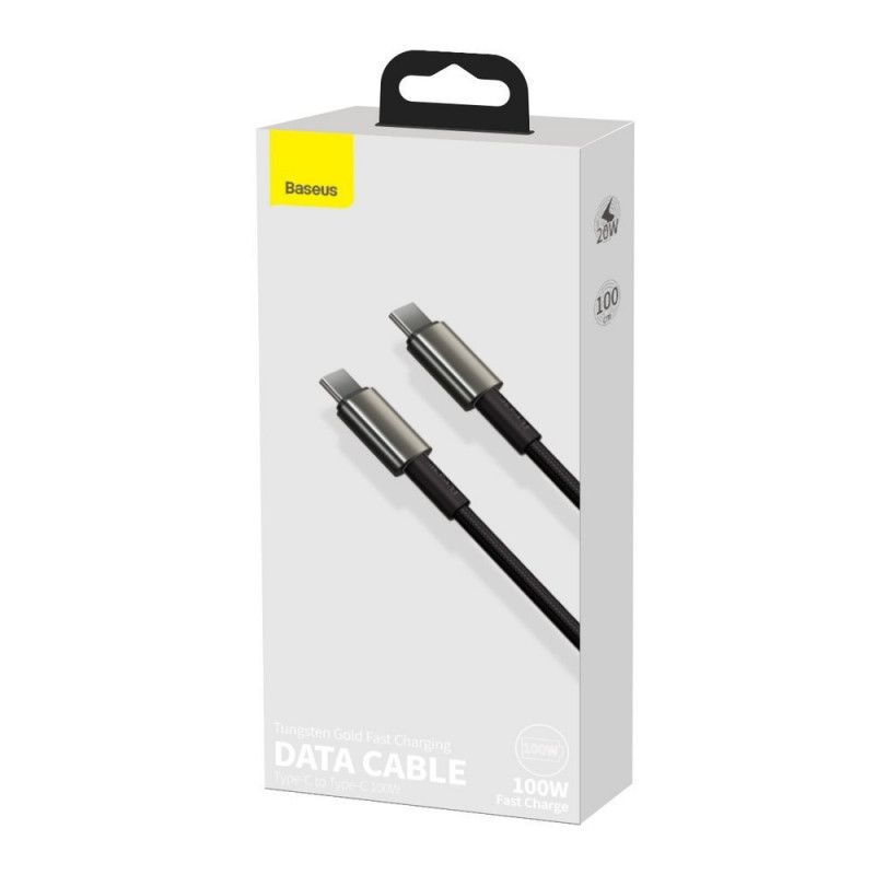 Baseus Tungsten Gold USB-C - USB-C Cable 1m Black