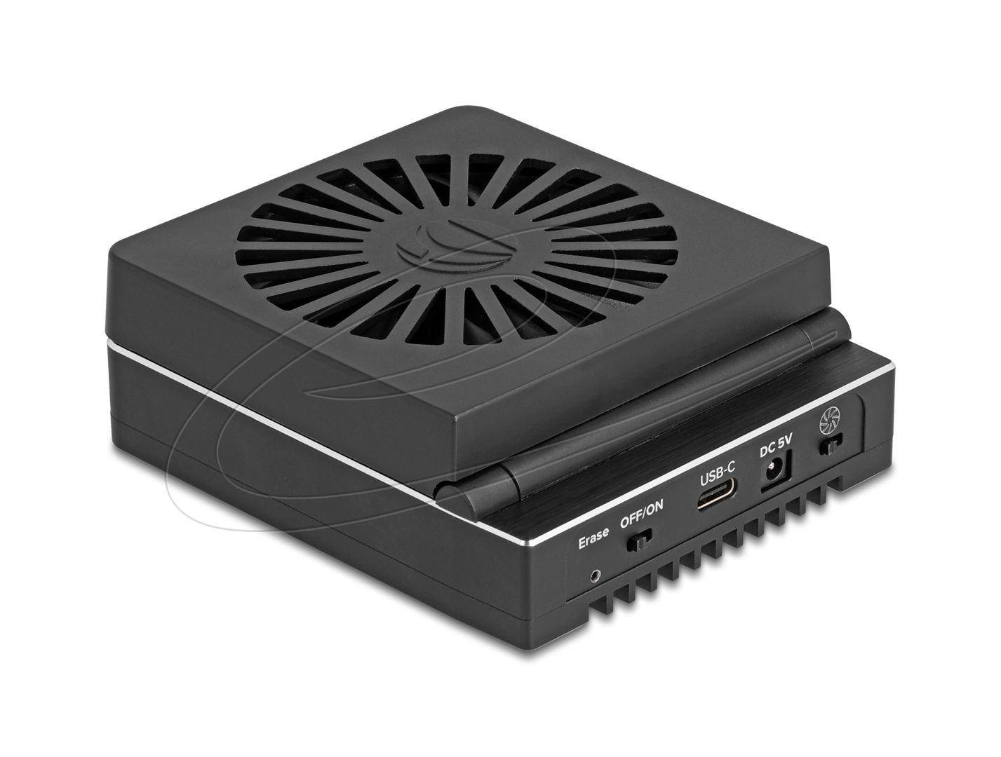 DeLock USB 20 Gbps M.2 Docking Station for 4 x M.2 NVMe PCIe SSD with Clone and Erase Function