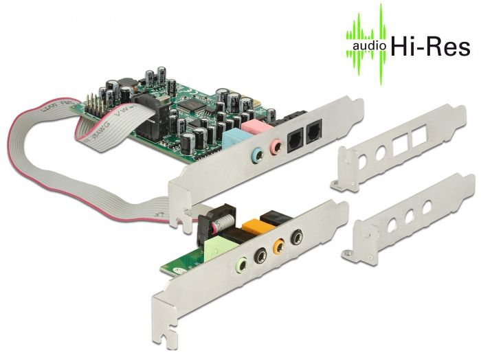 DeLock PCI Express Soundcard 7.1 - 24 Bit / 192 kHz with TOSLINK In / Out