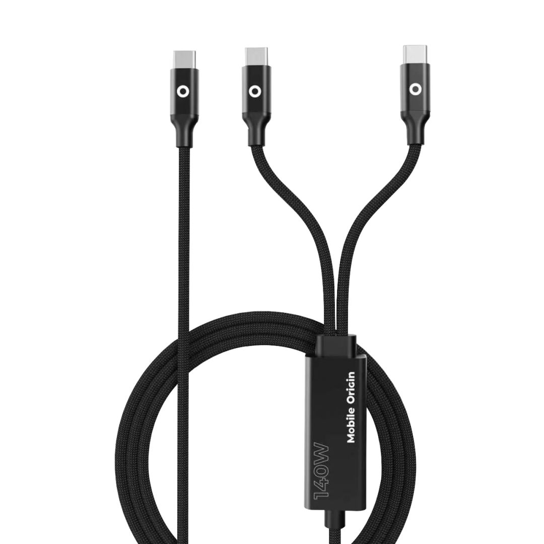 Mobile Origin 140W Dual Charge USB-C Cable 1,2m Black
