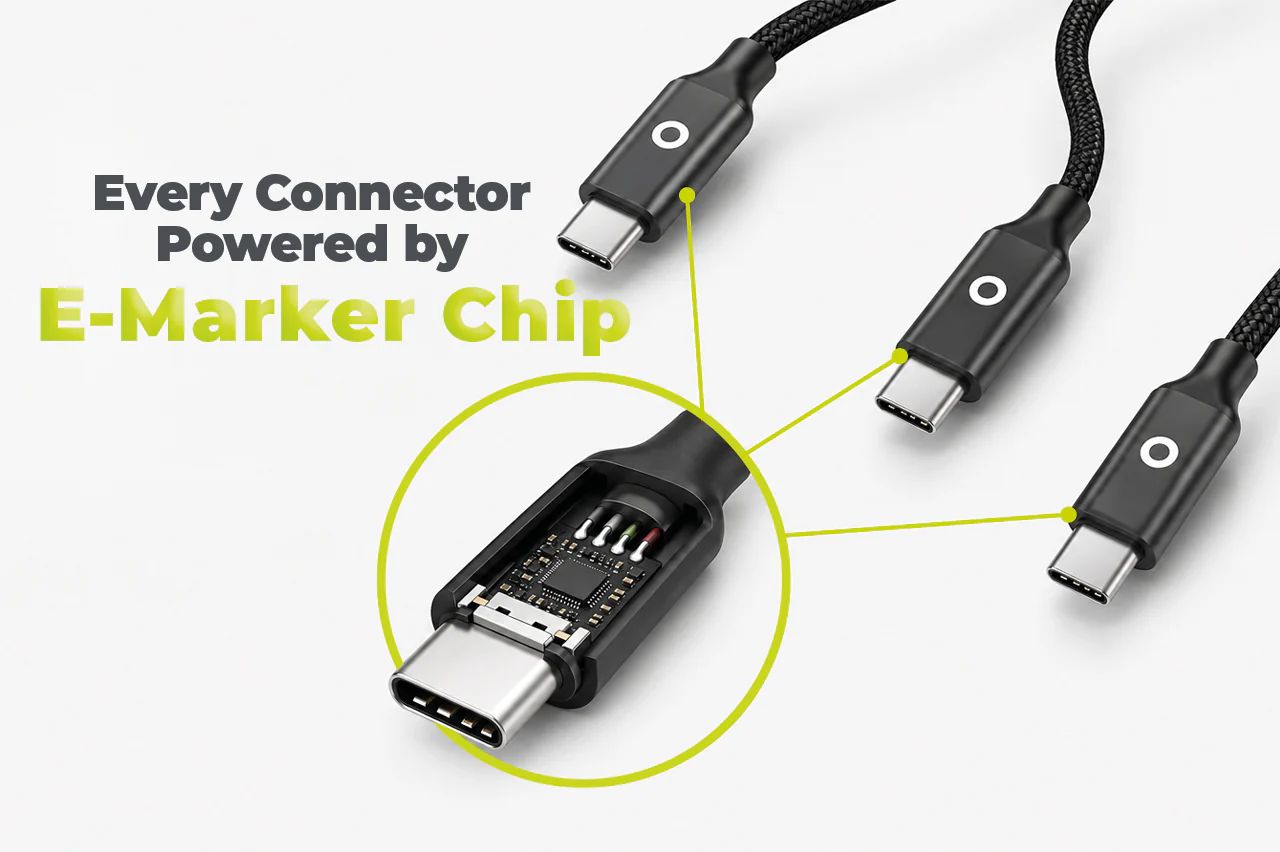 Mobile Origin 140W Dual Charge USB-C Cable 1,2m Black