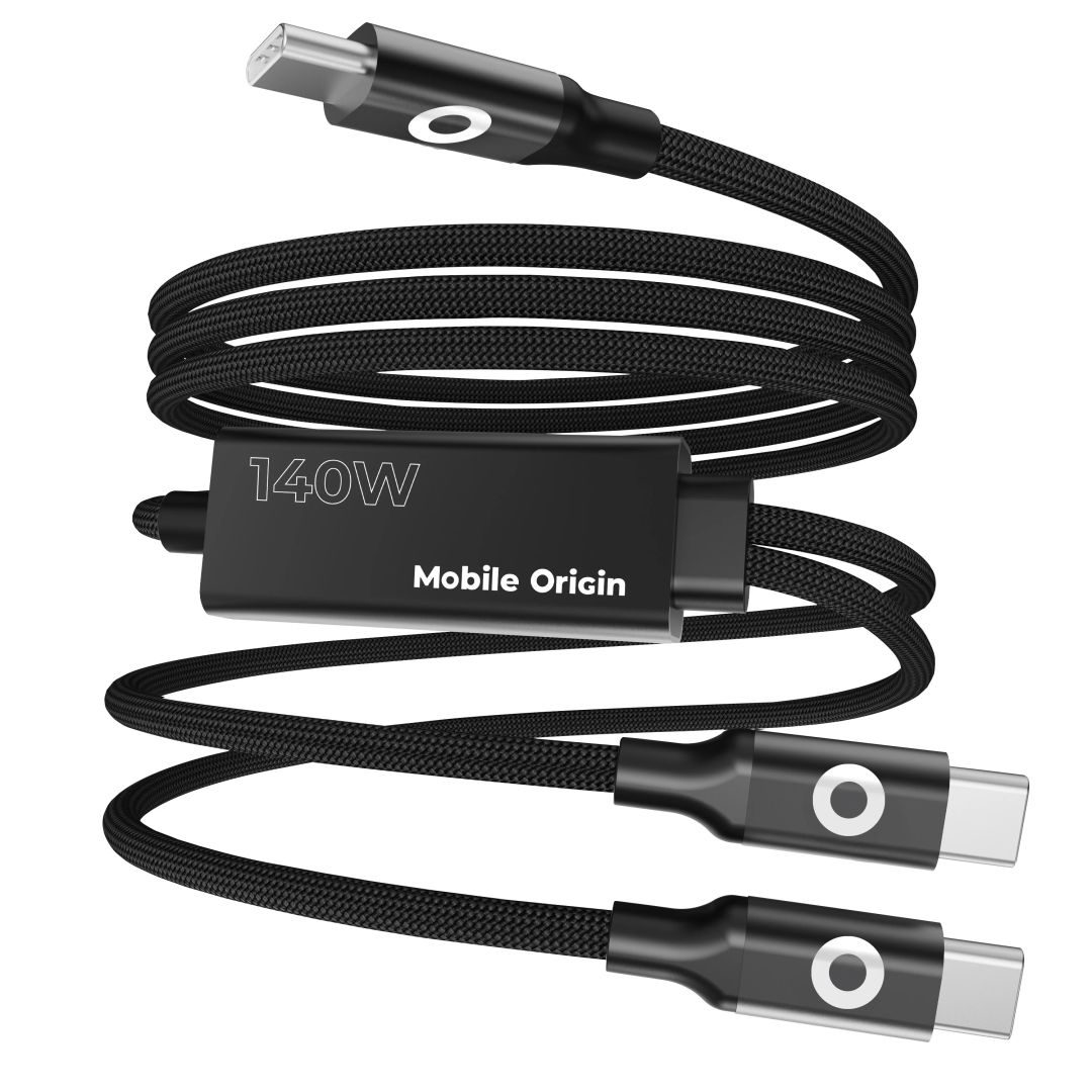Mobile Origin 140W Dual Charge USB-C Cable 1,2m Black
