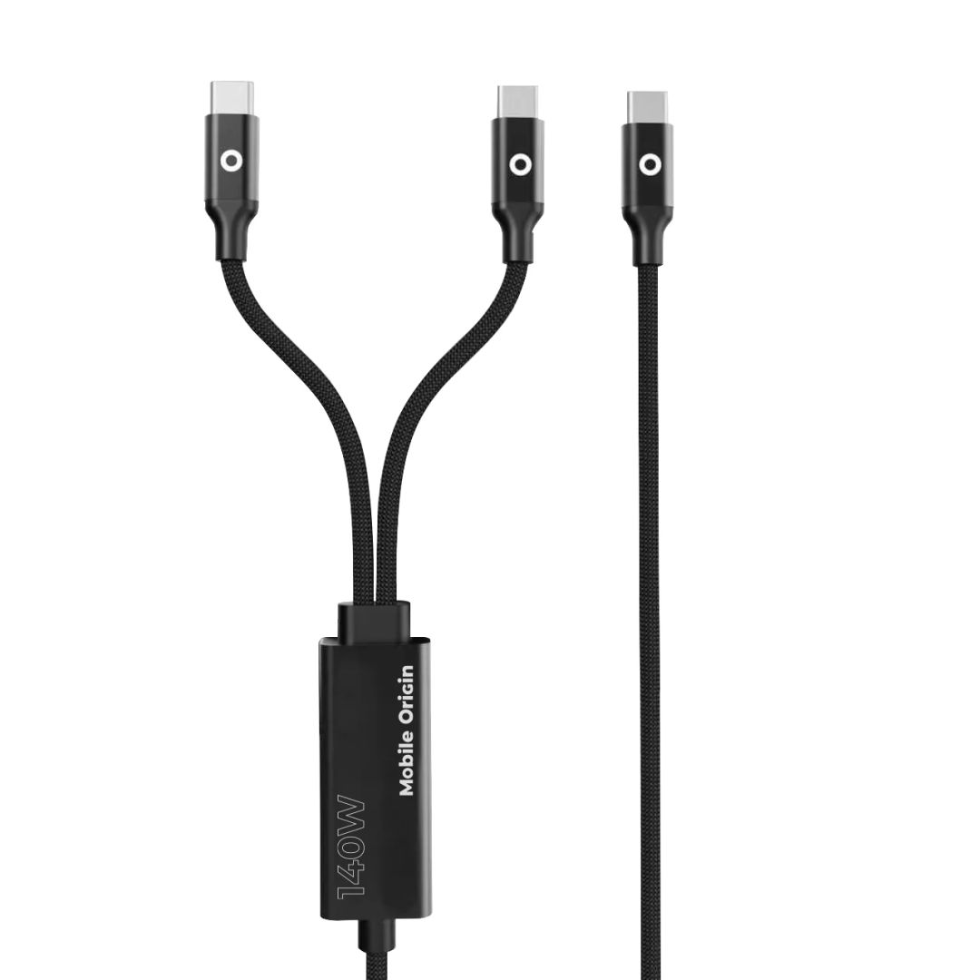 Mobile Origin 140W Dual Charge USB-C Cable 1,2m Black