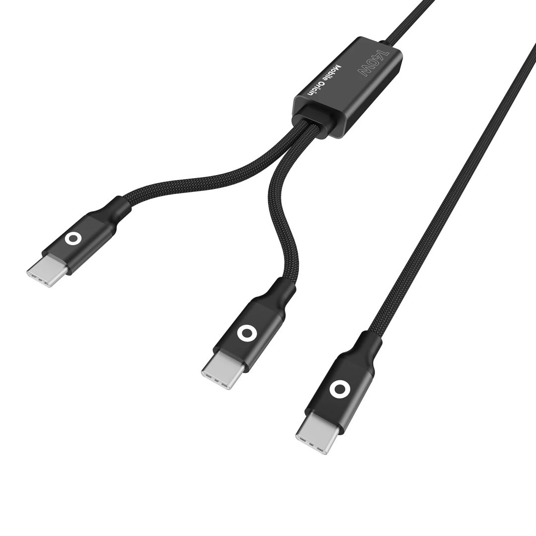 Mobile Origin 140W Dual Charge USB-C Cable 1,2m Black