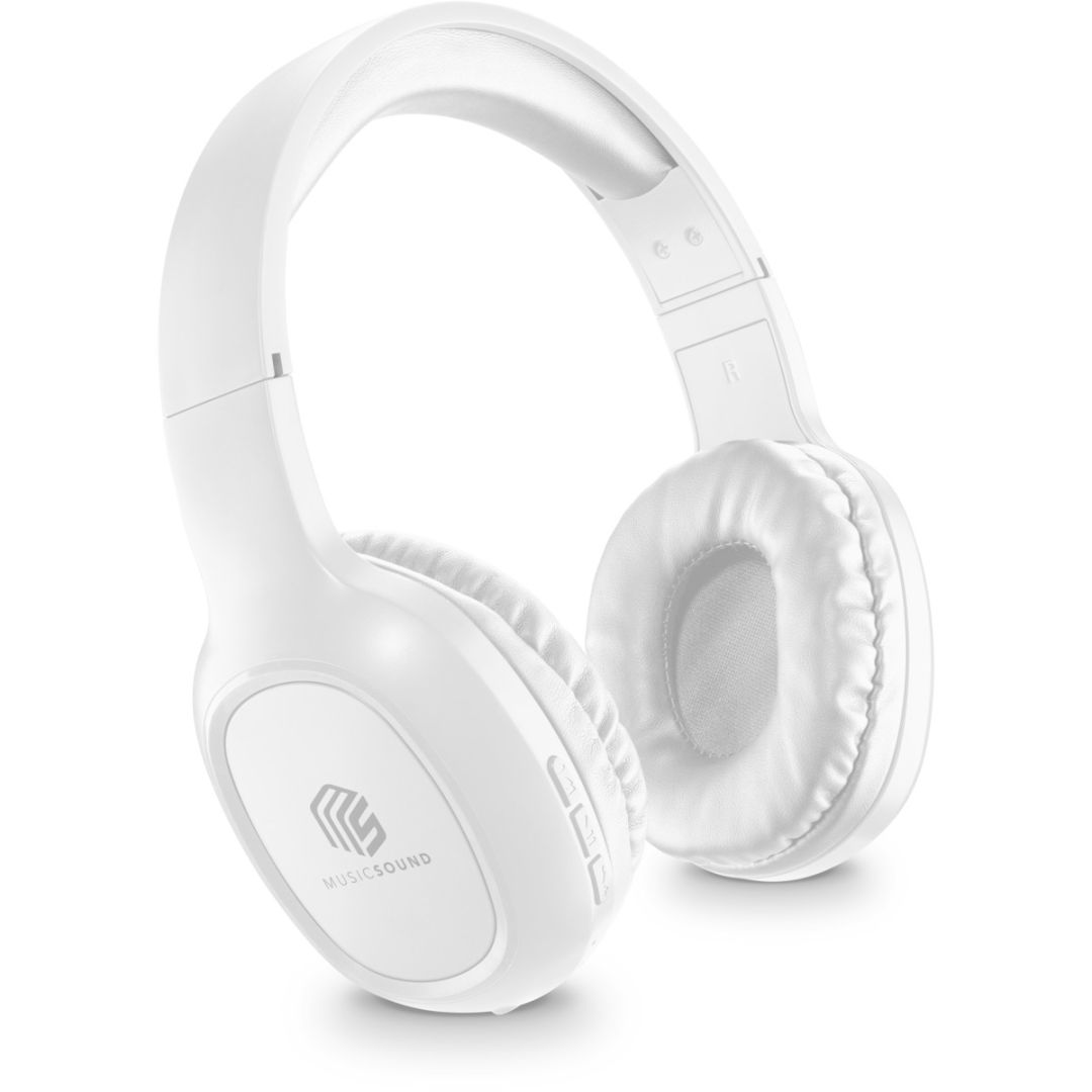 MUSICSOUND Basic Bluetooth Headband Headset White