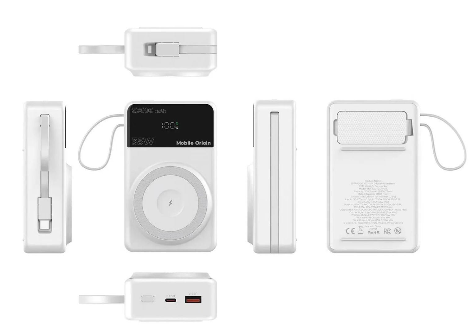 Mobile Origin PB15 20000mAh PowerBank White