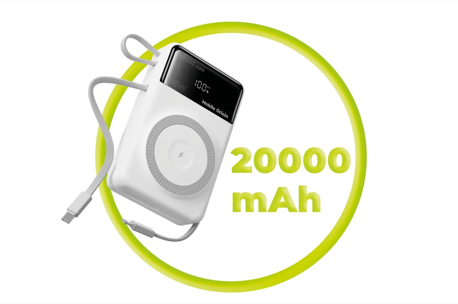 Mobile Origin PB15 20000mAh PowerBank White
