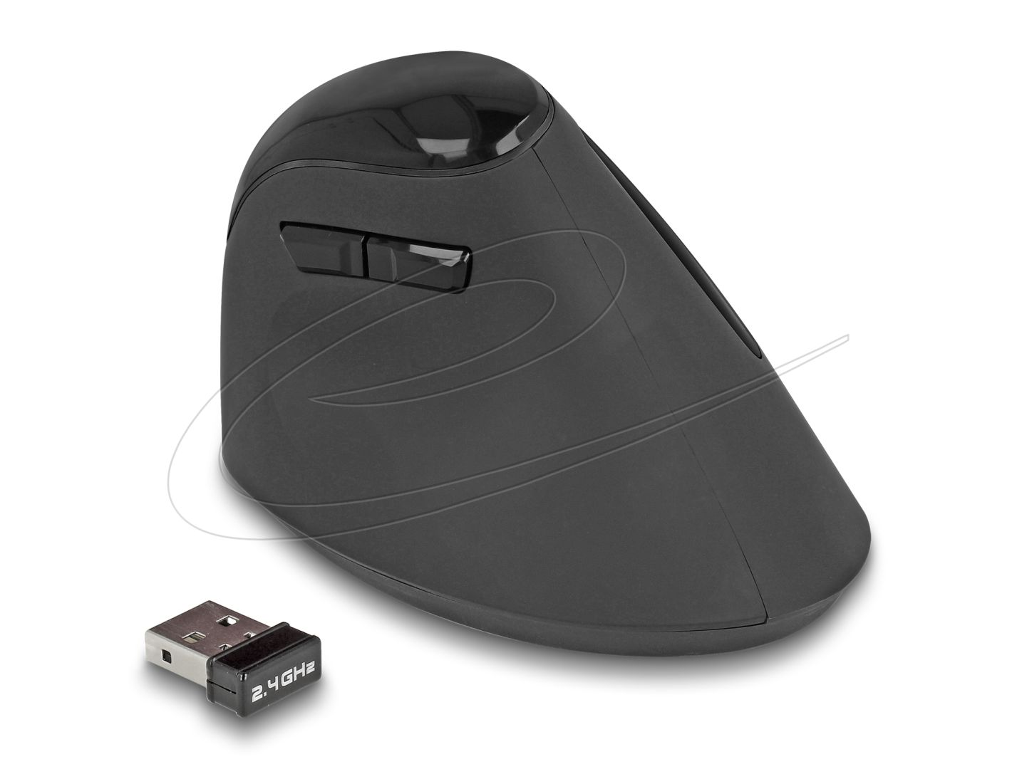 DeLock Ergonomic Vertical Wireless Mouse Black