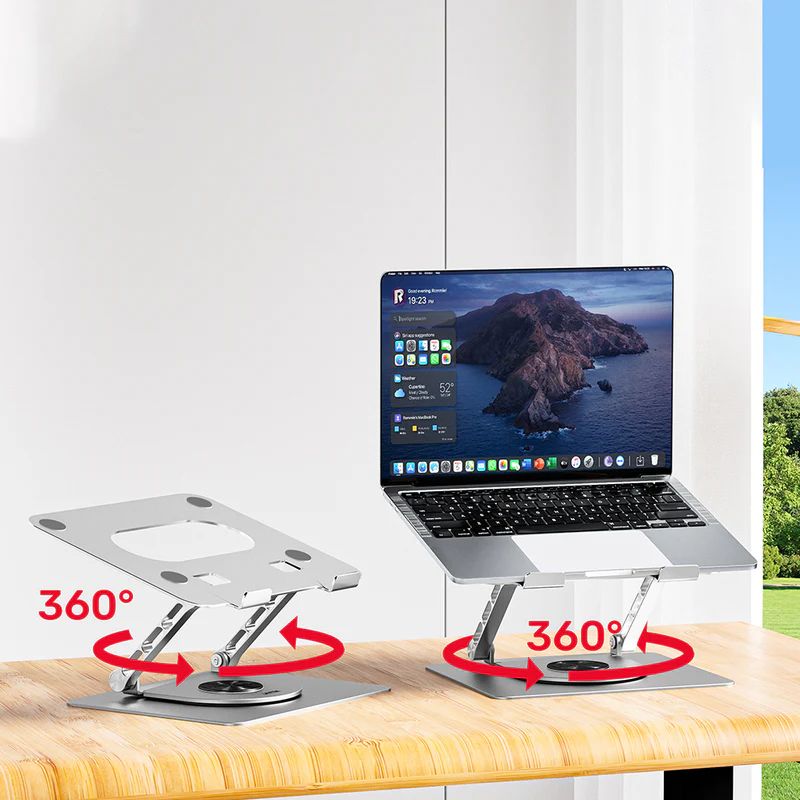 Unitek Adjustable Laptop Stand with 360° Rotating Base Space Grey