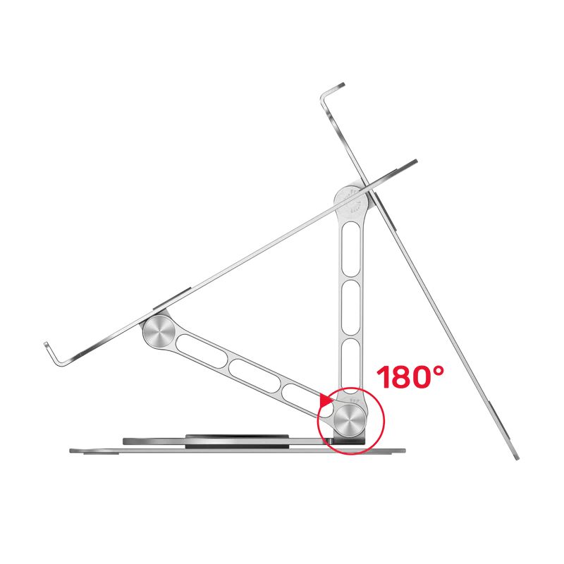 Unitek Adjustable Laptop Stand with 360° Rotating Base Space Grey