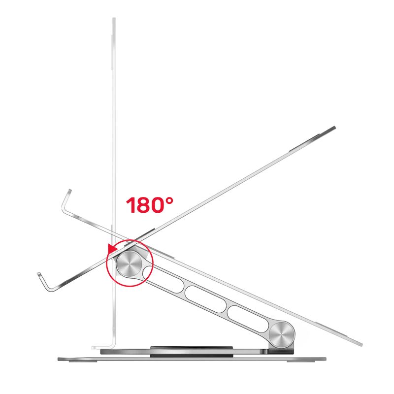 Unitek Adjustable Laptop Stand with 360° Rotating Base Space Grey