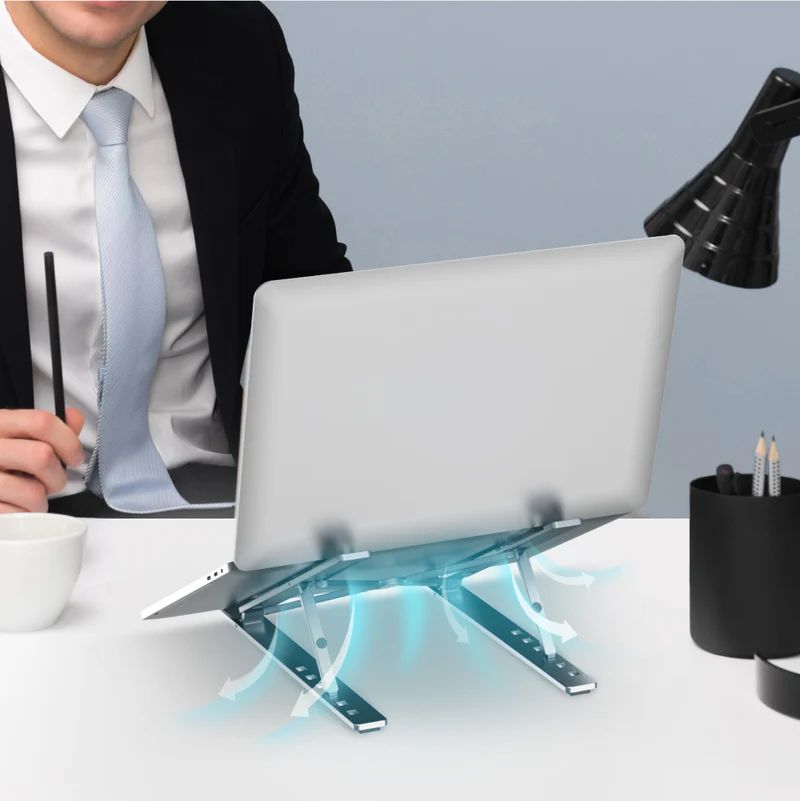 Unitek Mechanical Foldable Laptop Stand Silver
