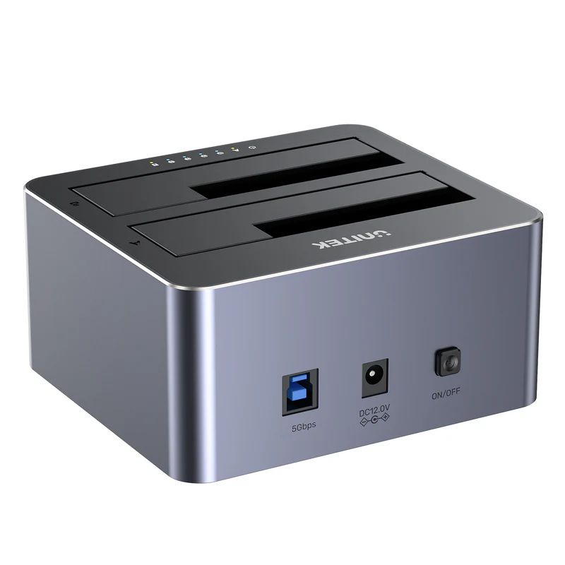 Unitek Y-3026GY01-EU 5Gbps Dual-Bay SATA Docking Station Space Grey