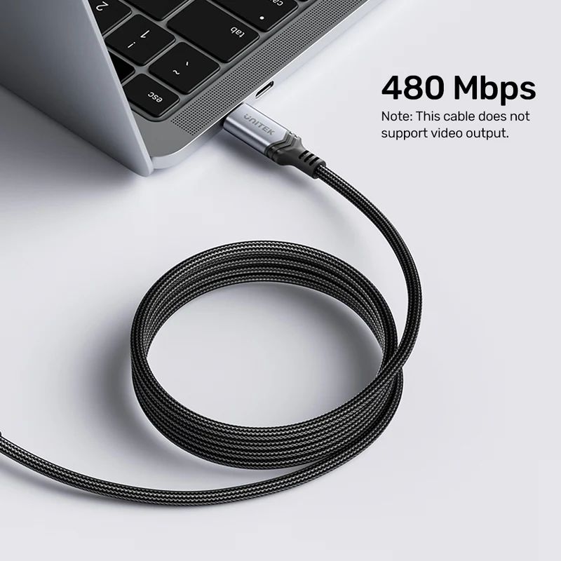 Unitek USB-C 240W Power Delivery 3.1 Charging Cable 2m Black