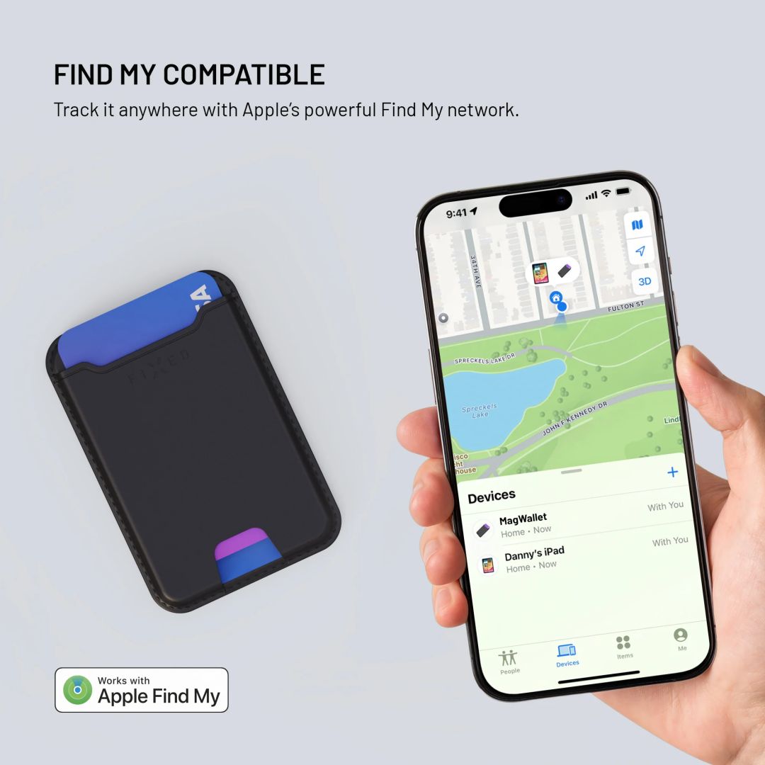 FIXED MagWallet nyomkövetős pénztárca Apple Find My támogatással, fekete