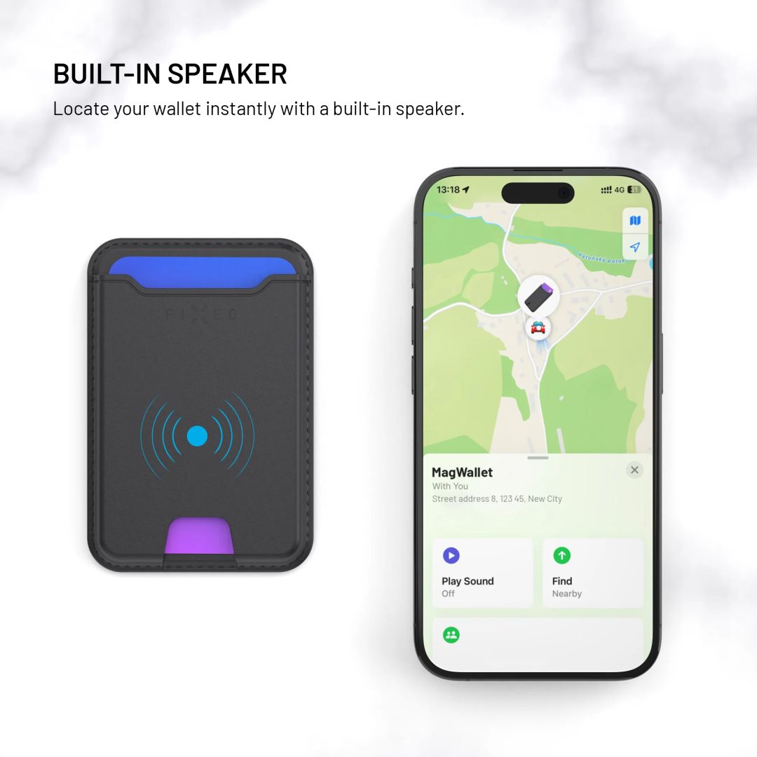 FIXED MagWallet nyomkövetős pénztárca Apple Find My támogatással, fekete