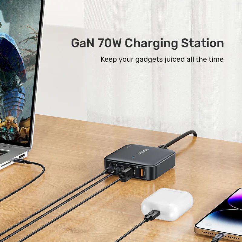 Unitek 70W Desktop GaN Charging Station Black