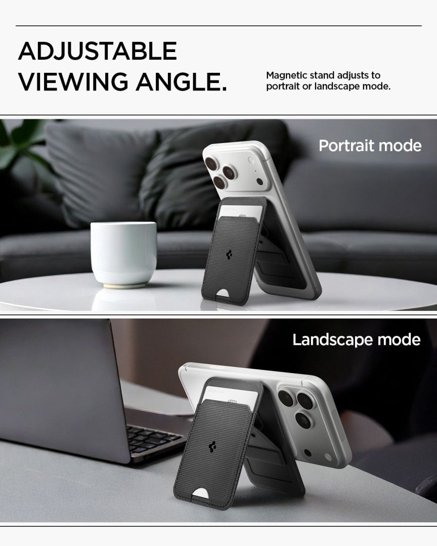 Spigen Slim Fold Stand MagSafe Wallet 1 Card Black