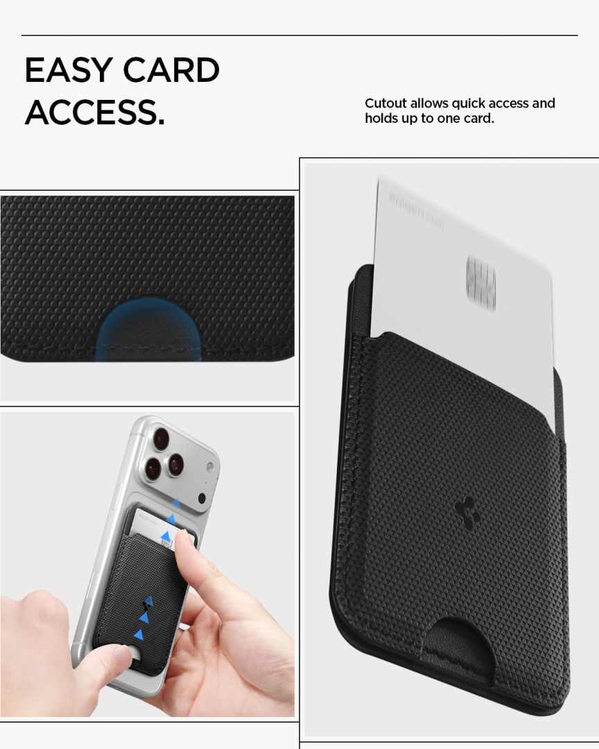 Spigen Slim Fold Stand MagSafe Wallet 1 Card Black