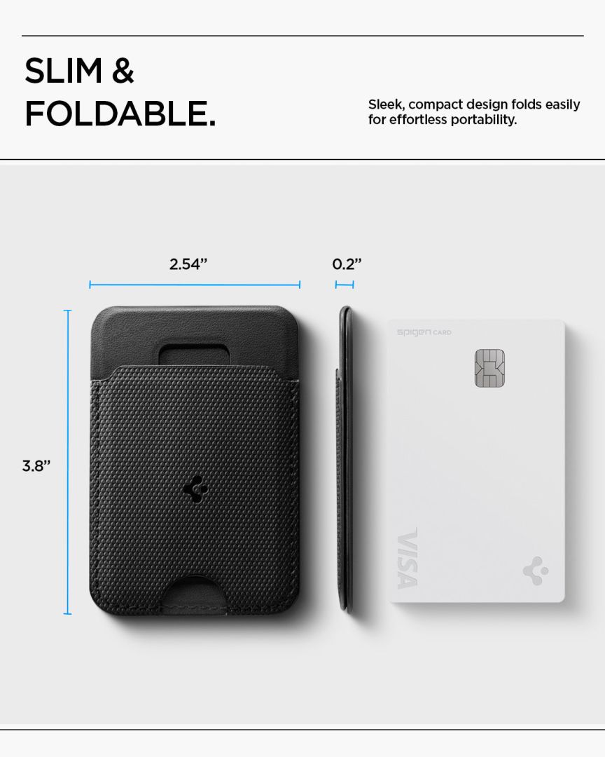 Spigen Slim Fold Stand MagSafe Wallet 1 Card Black