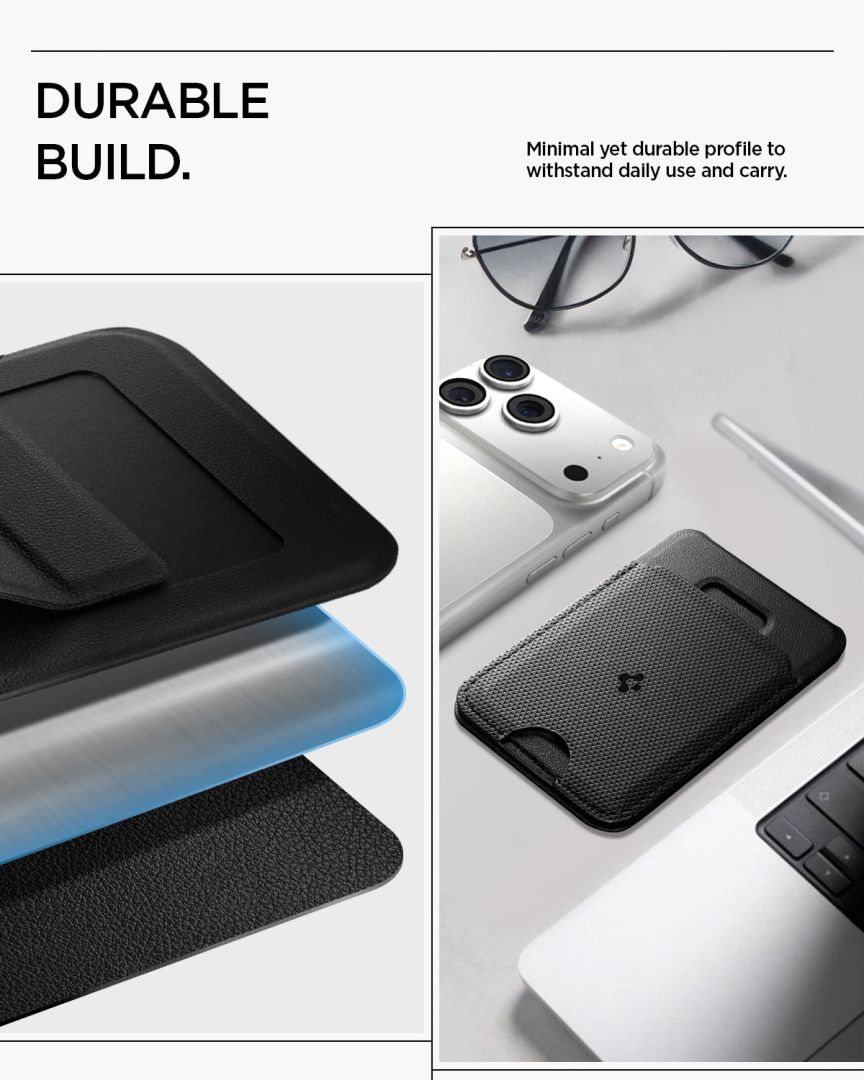 Spigen Slim Fold Stand MagSafe Wallet 1 Card Black