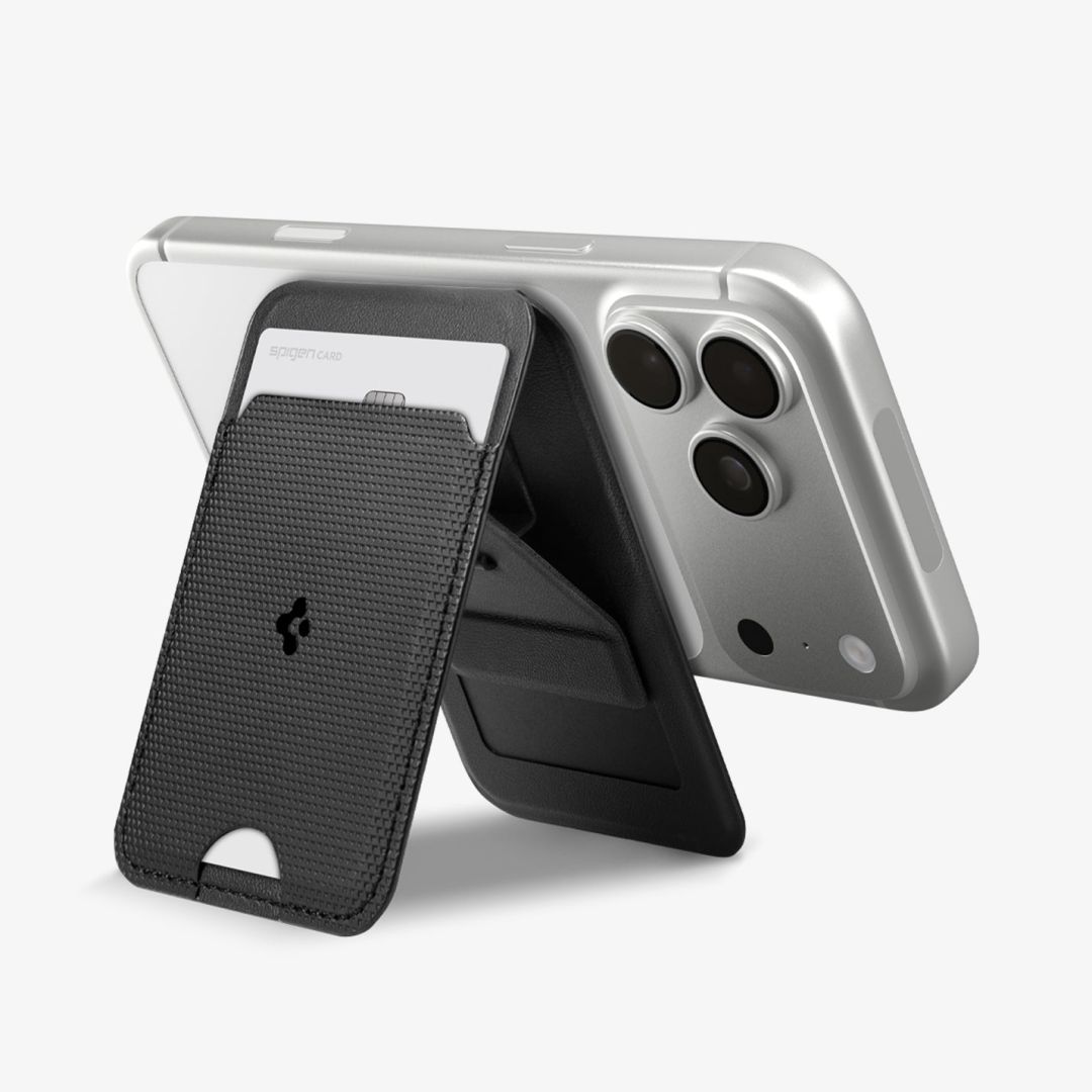 Spigen Slim Fold Stand MagSafe Wallet 1 Card Black
