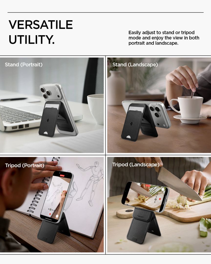 Spigen Slim Fold Tripod MagSafe Wallet 1 Card Black