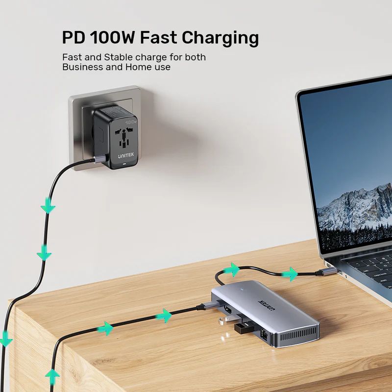 Unitek 6-in-1 USB-C Hub with M.2 SSD Enclosure Space Grey