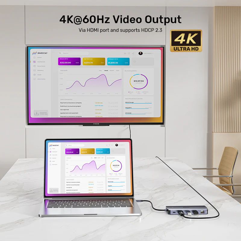 Unitek 6-in-1 USB-C Hub with M.2 SSD Enclosure Space Grey