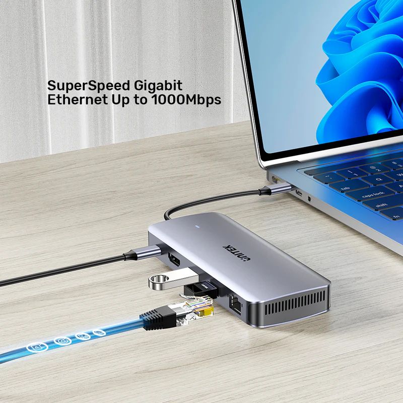 Unitek 6-in-1 USB-C Hub with M.2 SSD Enclosure Space Grey