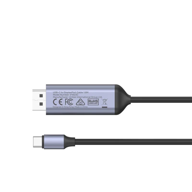 Unitek USB-C to DisplayPort1.4 Cable 1,8m Space Grey