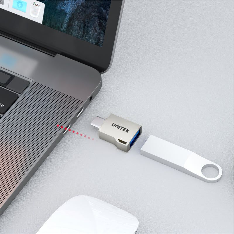 Unitek USB-C to USB-A OTG Adapter Silver