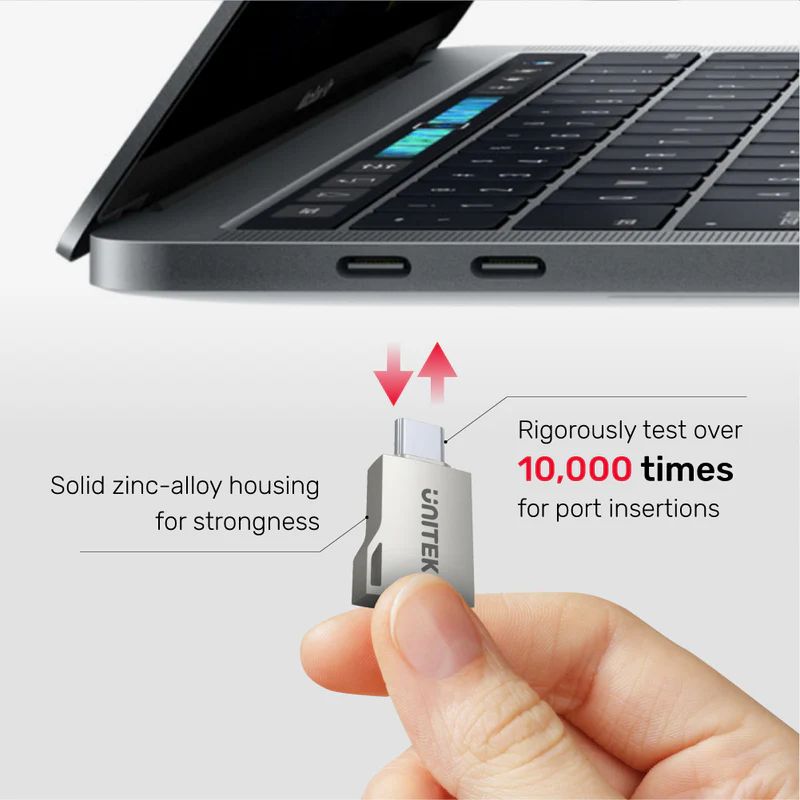 Unitek USB-C to USB-A OTG Adapter Silver