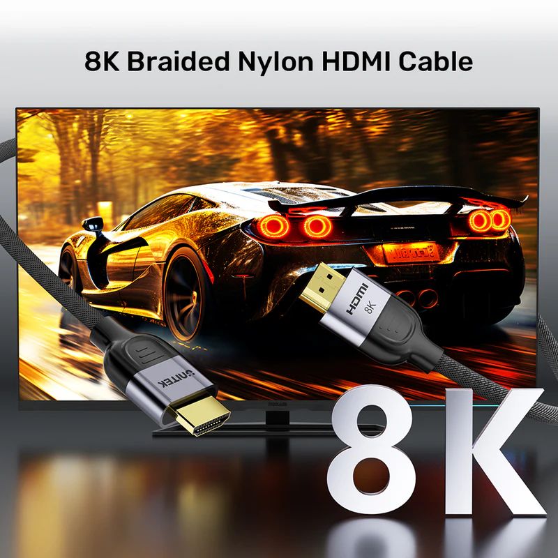 Unitek 8K Braided Nylon HDMI Cable 10m Grey
